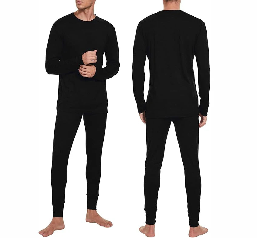 Men's 100% Merino Wool Thermal Underwear Set Midweight Merino Wool Base Layer Tops Pants Set Thermal Underwear Men 230G